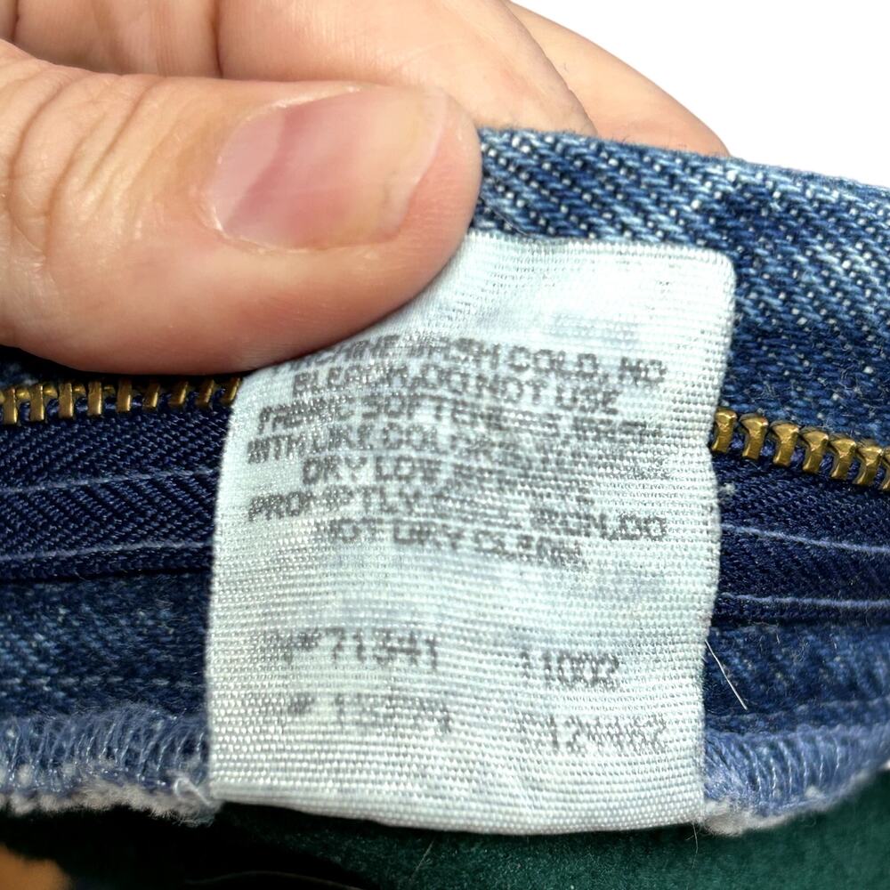 VTG 90s LL Bean 27 Blue Fleece Lined Denim Jeans Double L High Rise Warm USA - Picture 7 of 17